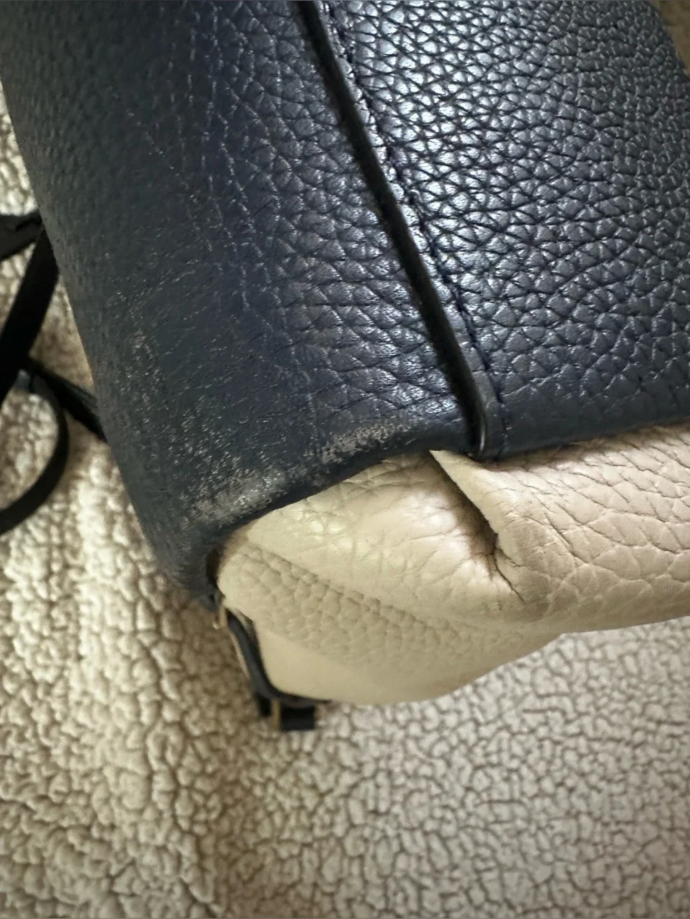 Kate Spade Brandy Holden Street Two-Tone Purse Blue Cream Leather Bag (see phot)